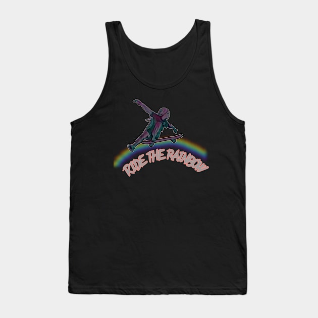 Ride the rainbow, skater girl Tank Top by CreakyDoorArt